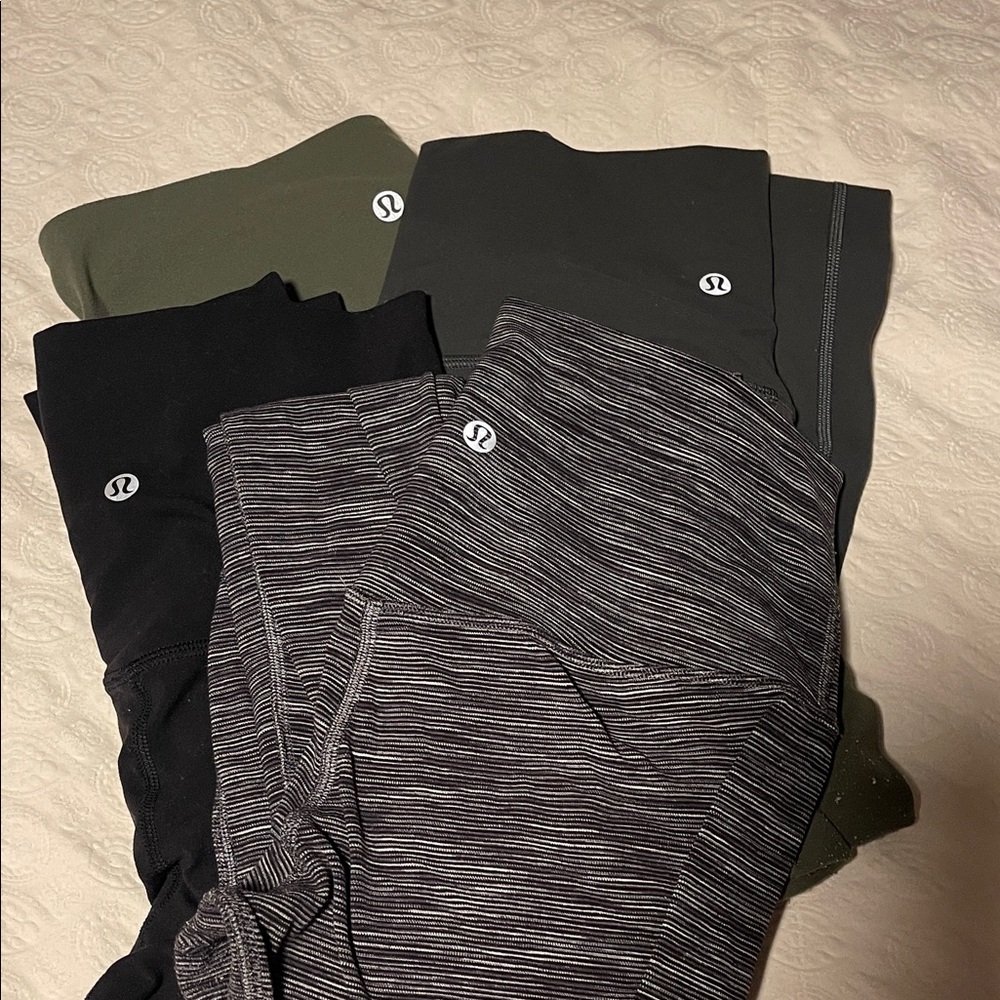 lululemon athletica Leggings in Black, Gray, and Green